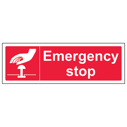 Emergency Stop Safety Sign Essential Fast Response Work