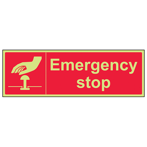 GITD Emergency Stop Safety Sign Glow Durable For Worksites