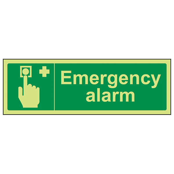 GITD Emergency Alarm Safety Sign Glow For Workplace