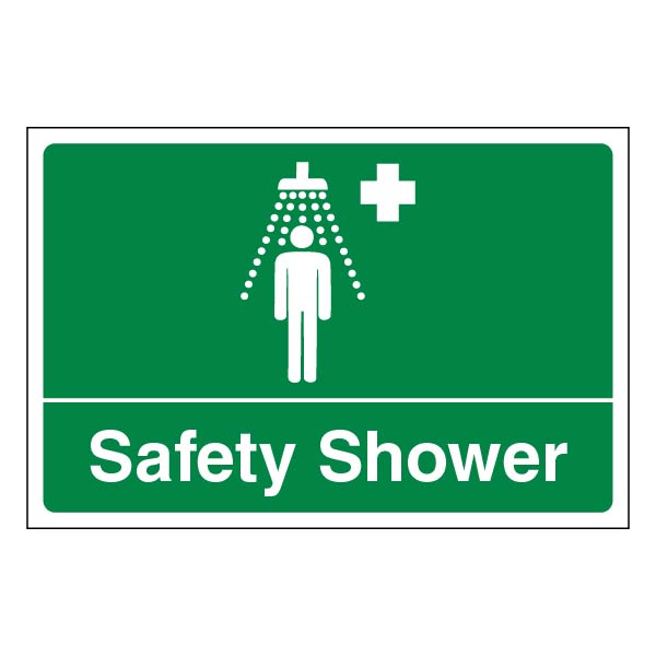 Safety Shower Safety Sign High Visibility Compliant Lab
