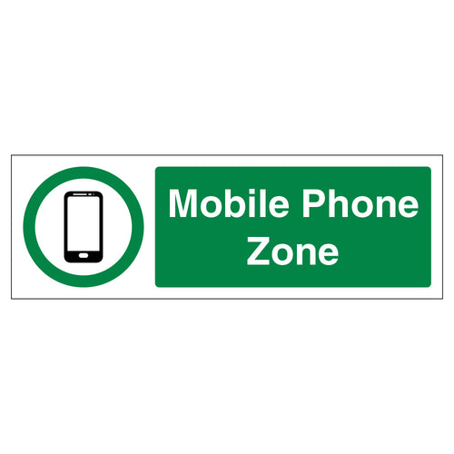 Mobile Phone Zone Safety Sign Clear Policy For Staff