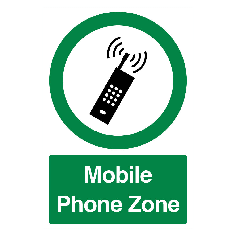 Mobile Phone Zone Safety Sign Durable For Workplace Staff