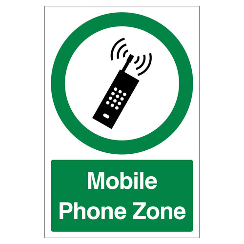 Mobile Phone Zone Safety Sign Durable For Workplace Staff