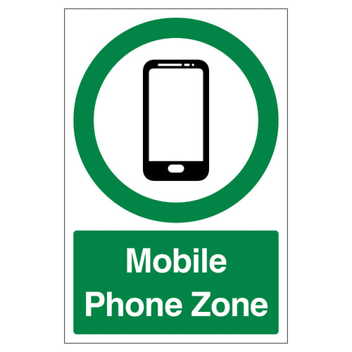 Mobile Phone Zone Safety Sign Clear Policy For Staff