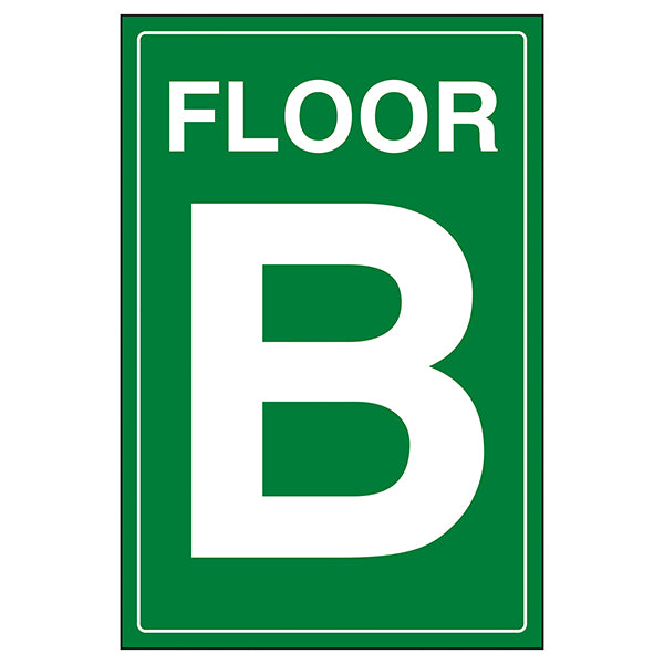 Floor B Green Safety Sign Clear Wayfinding For Visitors