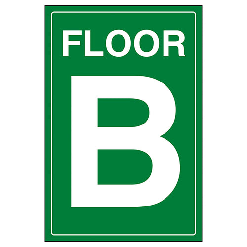 Floor B Green Safety Sign Clear Wayfinding For Visitors