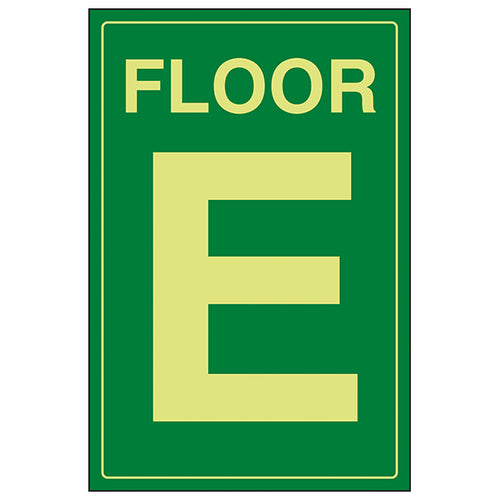 GITD Floor E Green Safety Sign Clear Wayfinding For Staff