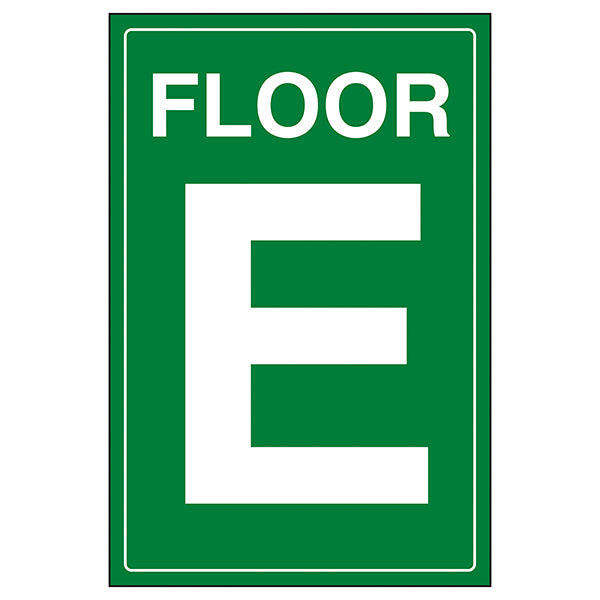 Floor E Green Safety Sign Durable Wayfinding For Staff