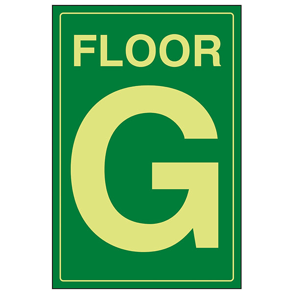 GITD Floor G Safety Sign Visible Glow For Staff Visitors