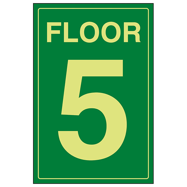GITD Glow In The Dark Floor 5 Safety Sign For Facilities
