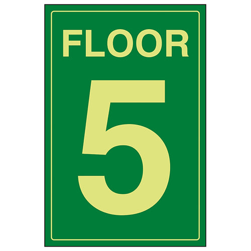 GITD Glow In The Dark Floor 5 Safety Sign For Facilities