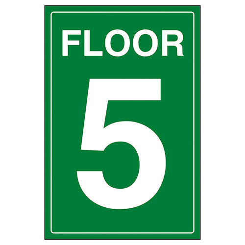 Floor 5 Safety Sign Green Clear Navigation For Visitors