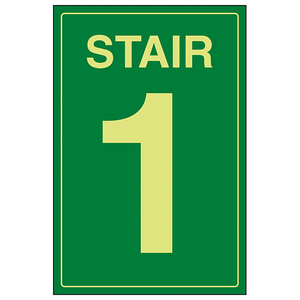 Glow In The Dark Stair Safety Sign GITD For Workplaces