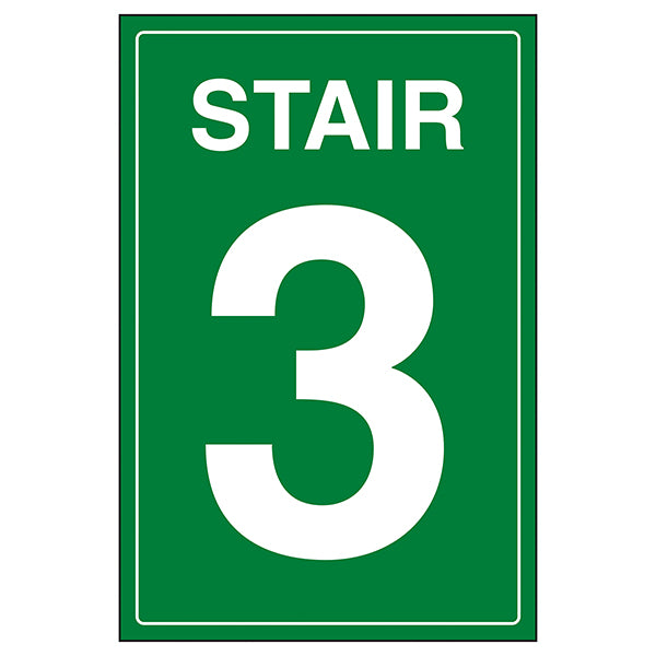 Stairway 3 Green Safety Sign For Visitors And Staff