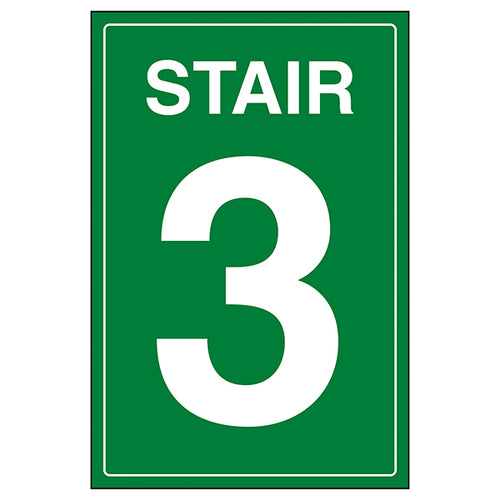 Stairway 3 Green Safety Sign For Visitors And Staff