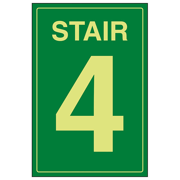 GITD Photoluminescent Stair Safety Sign For Facilities