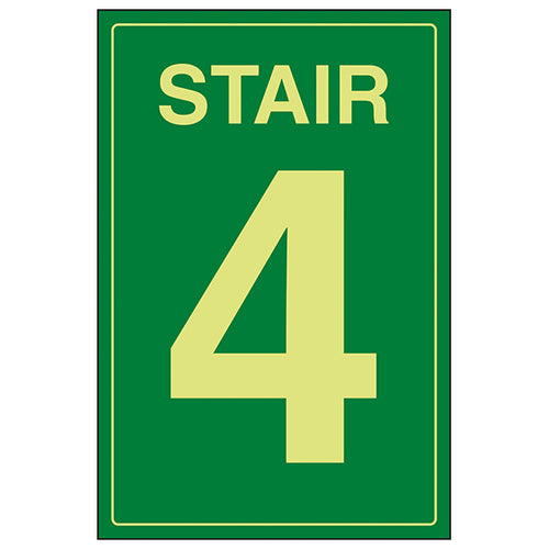 GITD Photoluminescent Stair Safety Sign For Facilities