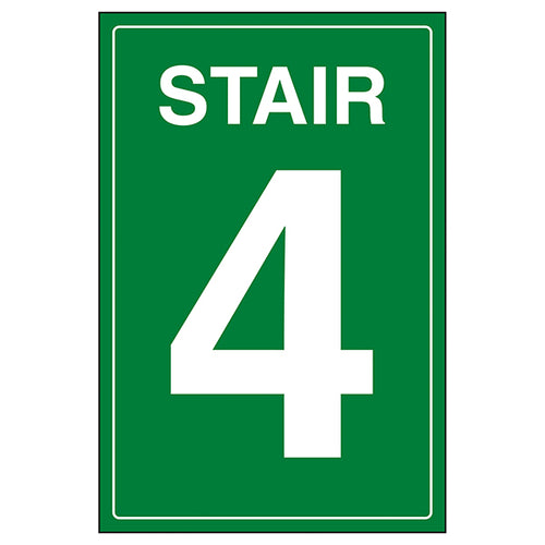 Stair 4 Green Safety Sign Clear Floor Direction For Staff