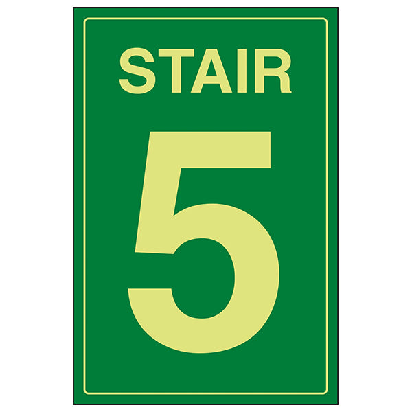 GITD Glow In The Dark Stair Safety Sign For Facilities