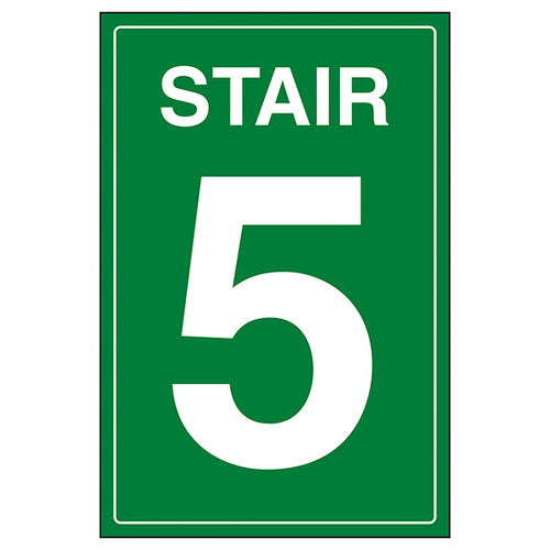 Stair 5 Green Safety Sign Clear Durable Directional Marker