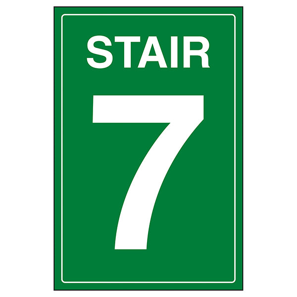 Stair 7 Green Safety Sign Durable Floor Marker For Staff