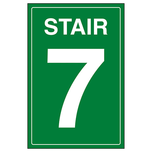 Stair 7 Green Safety Sign Durable Floor Marker For Staff
