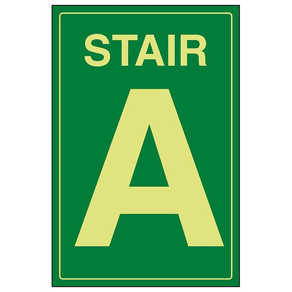 Glow In The Dark Stair Safety Sign Green For Workplace