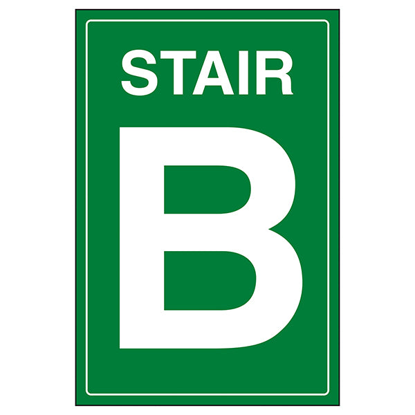 Stairway Safety Sign Clear Green For Visitors And Staff