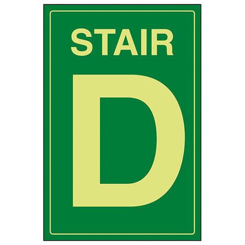 GITD Stairway Safety Sign Glow In The Dark For Facilities