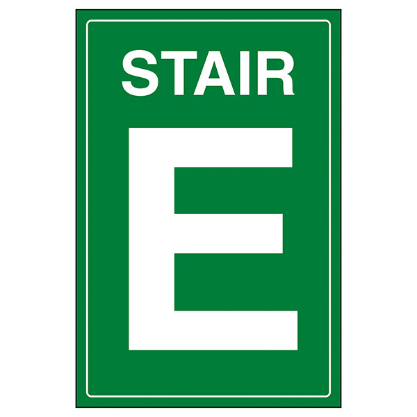 Stair E Green Safety Sign Durable Easy Wayfinding Staff