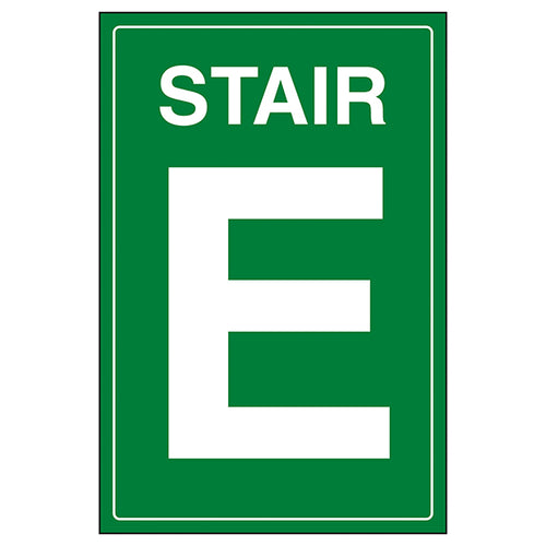 Stair E Green Safety Sign Durable Easy Wayfinding Staff