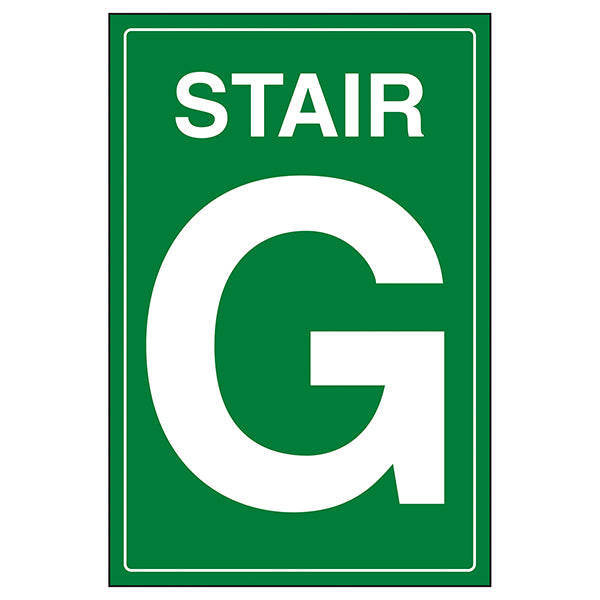 Stairway Safety Sign Green Clear Wayfinding For Visitors