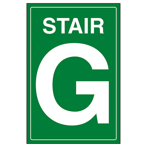 Stairway Safety Sign Green Clear Wayfinding For Visitors