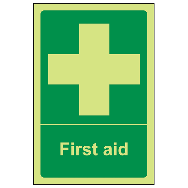 Glow In The Dark First Aid Safety Sign Essential Workplace