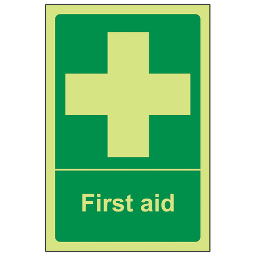Glow In The Dark First Aid Safety Sign Essential Workplace