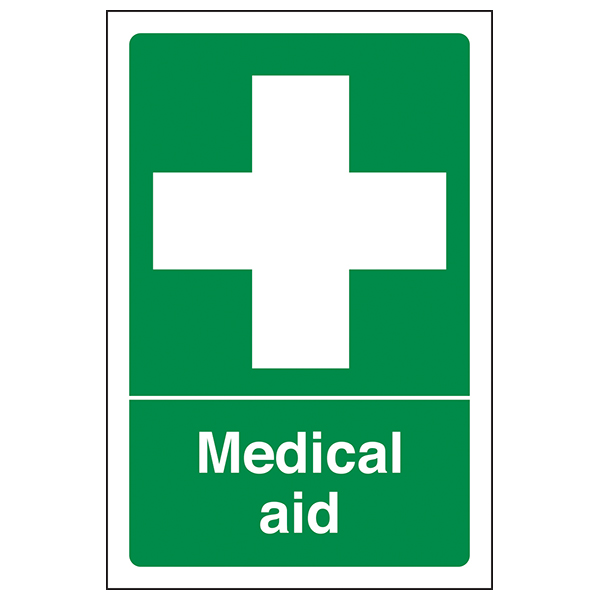 Medical Aid Safety Sign Clear First Aid Workplace Durable