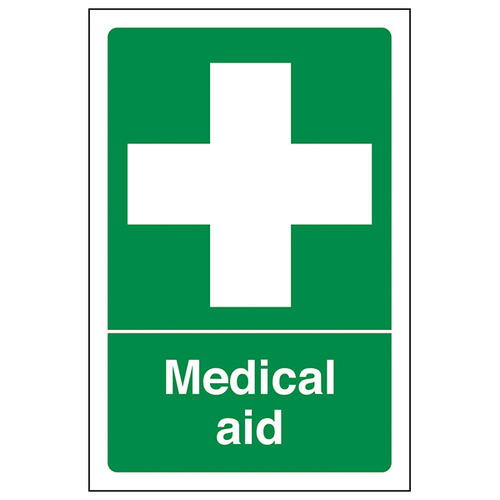 Medical Aid Safety Sign Clear First Aid Workplace Durable