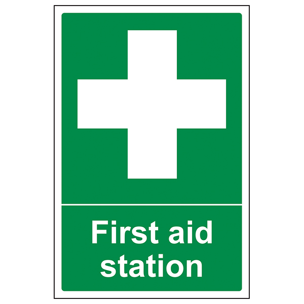 First Aid Station Safety Sign HSE Compliant For Work
