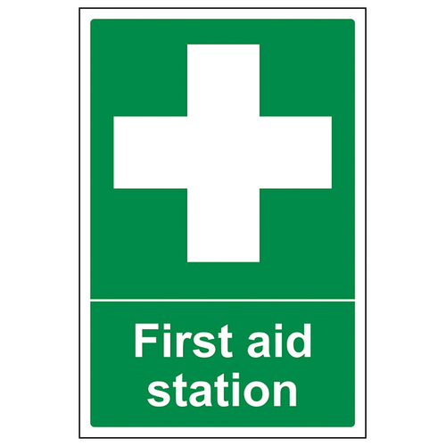 First Aid Station Safety Sign HSE Compliant For Work