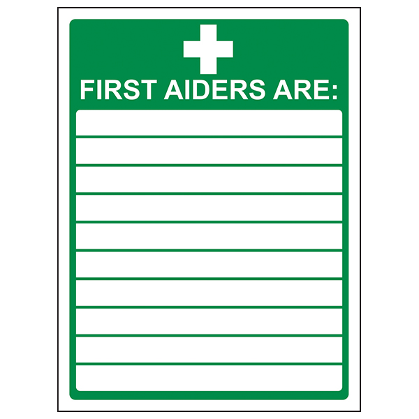 First Aiders Safety Sign Clear Emergency Guidance Workplace