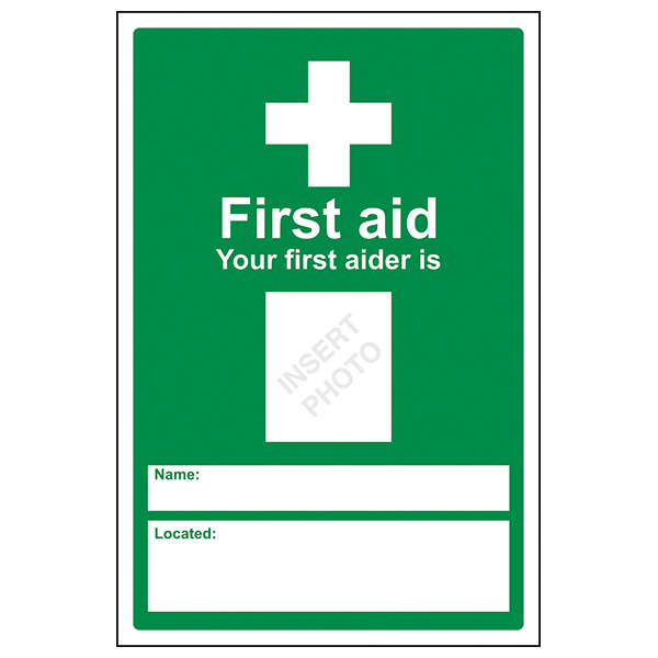 Essential First Aider Safety Sign For Workplace Staff