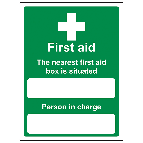 First Aid Safety Sign Locate Box Fast For Workplaces