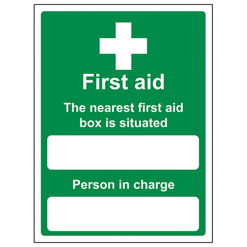 First Aid Safety Sign Locate Box Fast For Workplaces