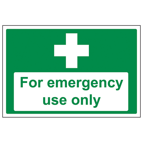 First Aid Emergency Use Only Durable Safety Sign Workplace