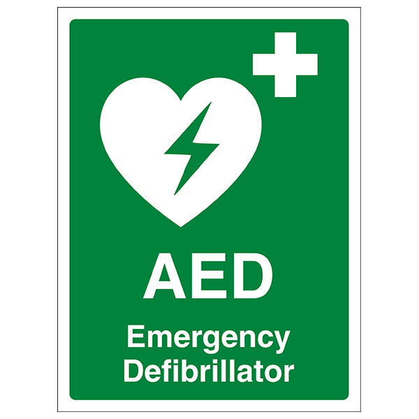AED Emergency Defibrillator Safety Sign Visible Workplace