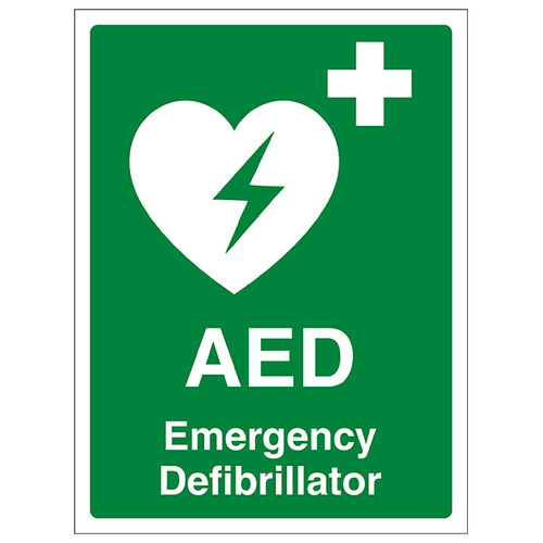 AED Emergency Defibrillator Safety Sign Visible Workplace