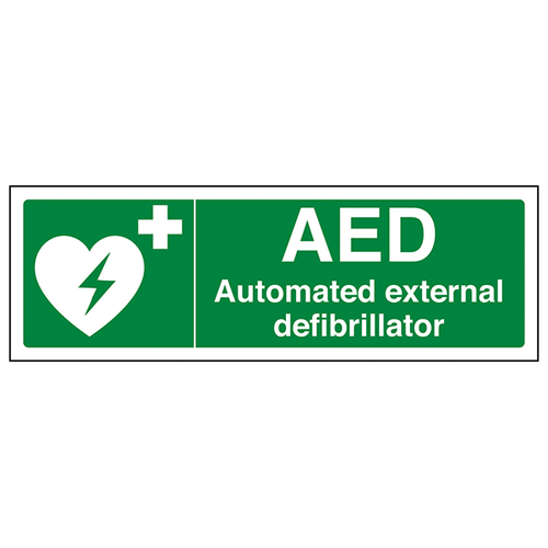 AED Defibrillator Safety Sign For Facilities Highly Visible