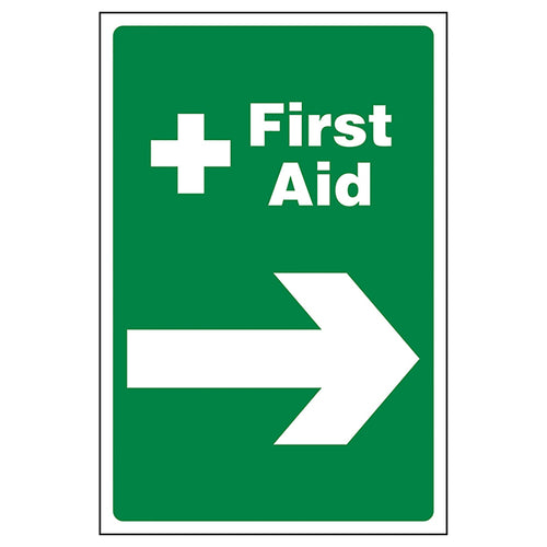 First Aid Arrow Right Safety Sign High Visibility Schools