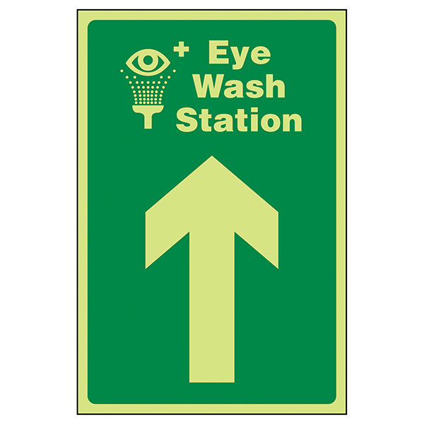 GITD Eye Wash Station Safety Sign Workplace Photoluminescent