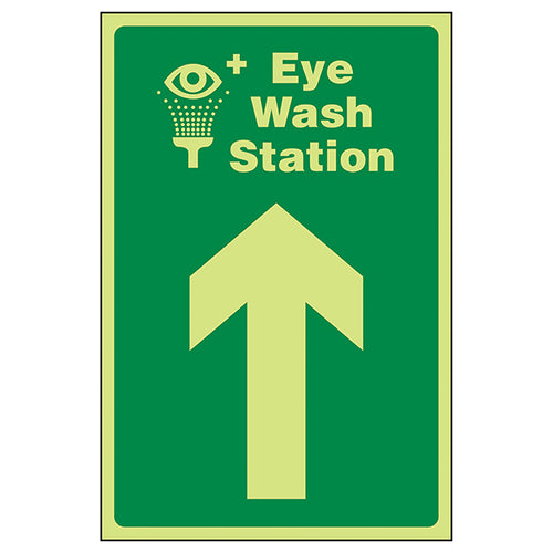 GITD Eye Wash Station Safety Sign Workplace Photoluminescent